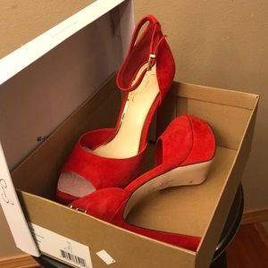 Jessica Simpson Red Suede Heels
